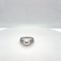 14k White Gold Pearl & Diamond Ring, 0.33 ctw Diamond Accents, Size 7