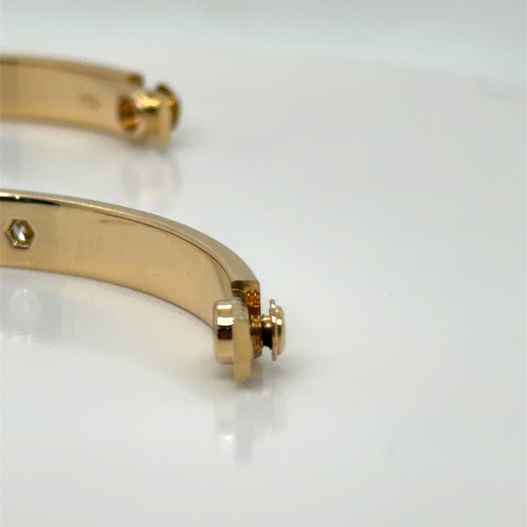 Cartier Love Bracelet 18k Yellow Gold 4 Diamond 0.48 ctw Size 18 (view 10)