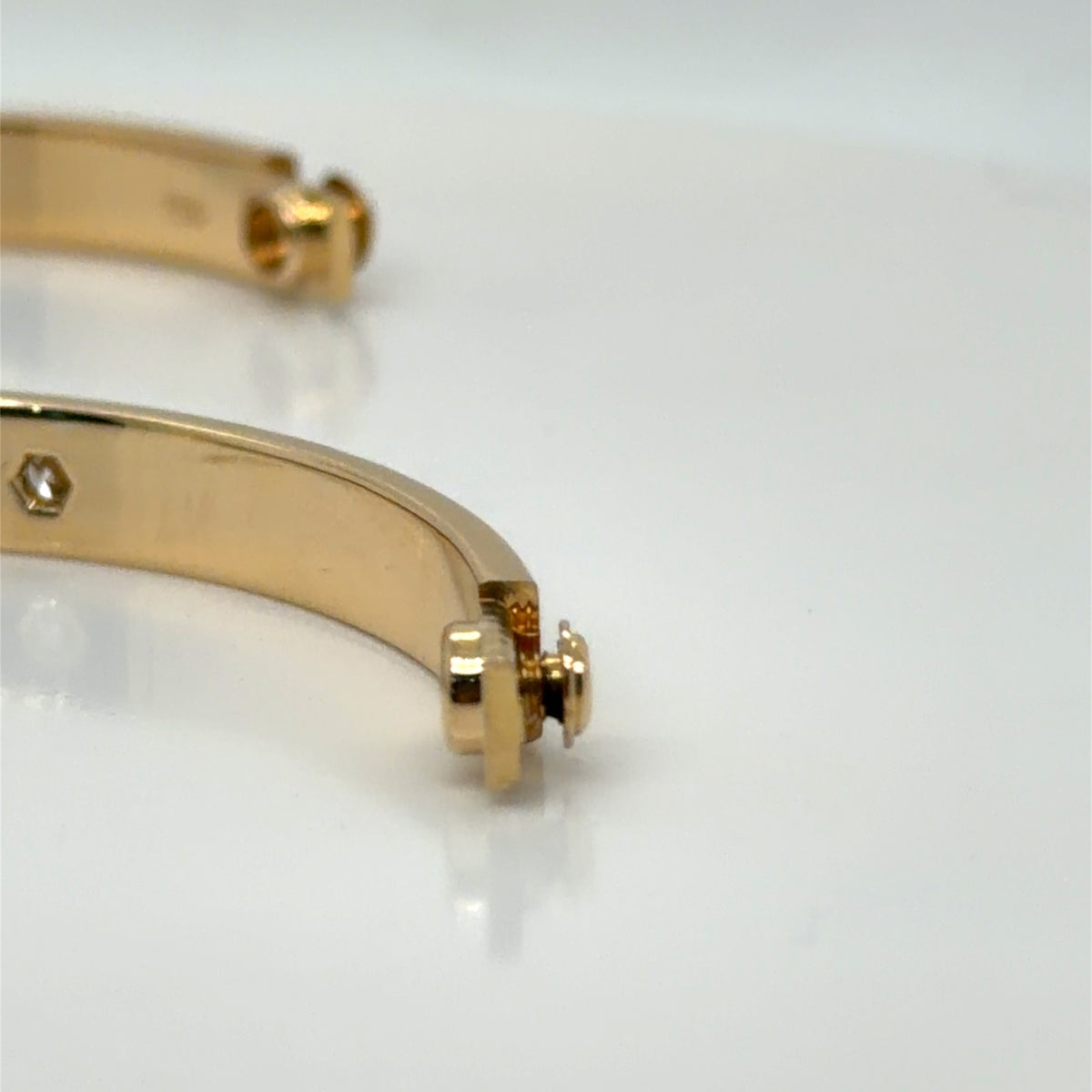 Cartier Love Bracelet 18k Yellow Gold 4 Diamond 0.48 ctw Size 18 (view 10)