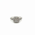 Vera Wang 14K White Gold Diamond Sapphire Double Halo Ring 1.50 ctw Sz 9.5