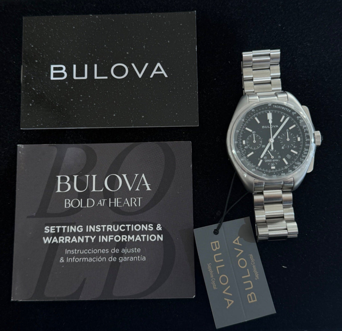 Bulova Lunar Pilot Chronograph 96B258 45mm Stainless Steel Watch