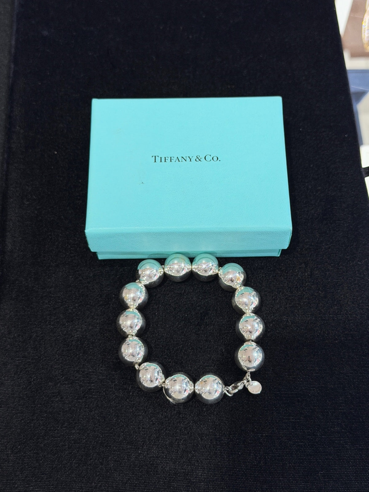 Tiffany & Co. Sterling Silver 14mm Ball Bead Bracelet 925 8 Inch (view 5)