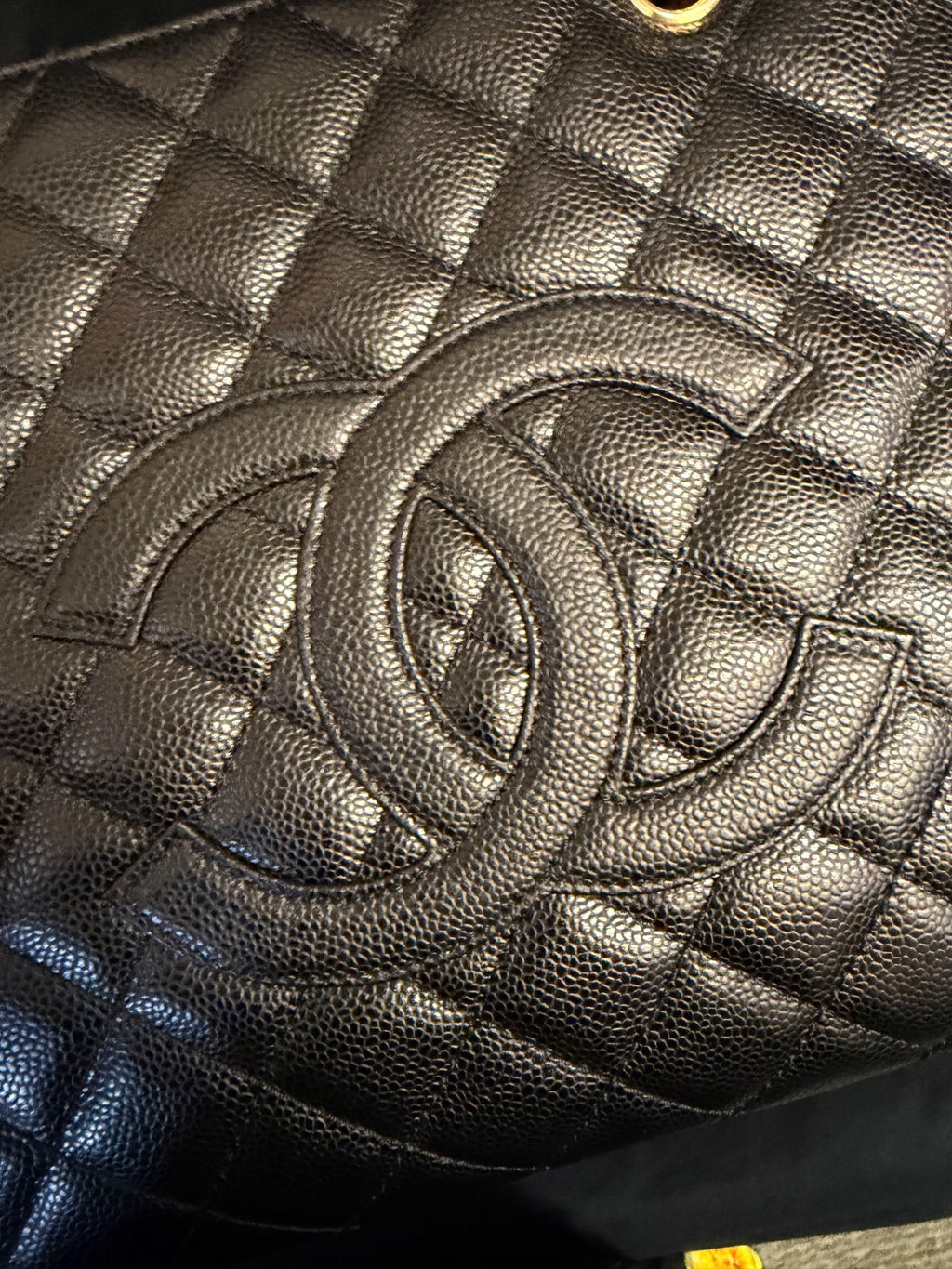 Chanel Grand Shopping Tote Black Caviar Leather Gold-Tone Hardware GST (view 11)