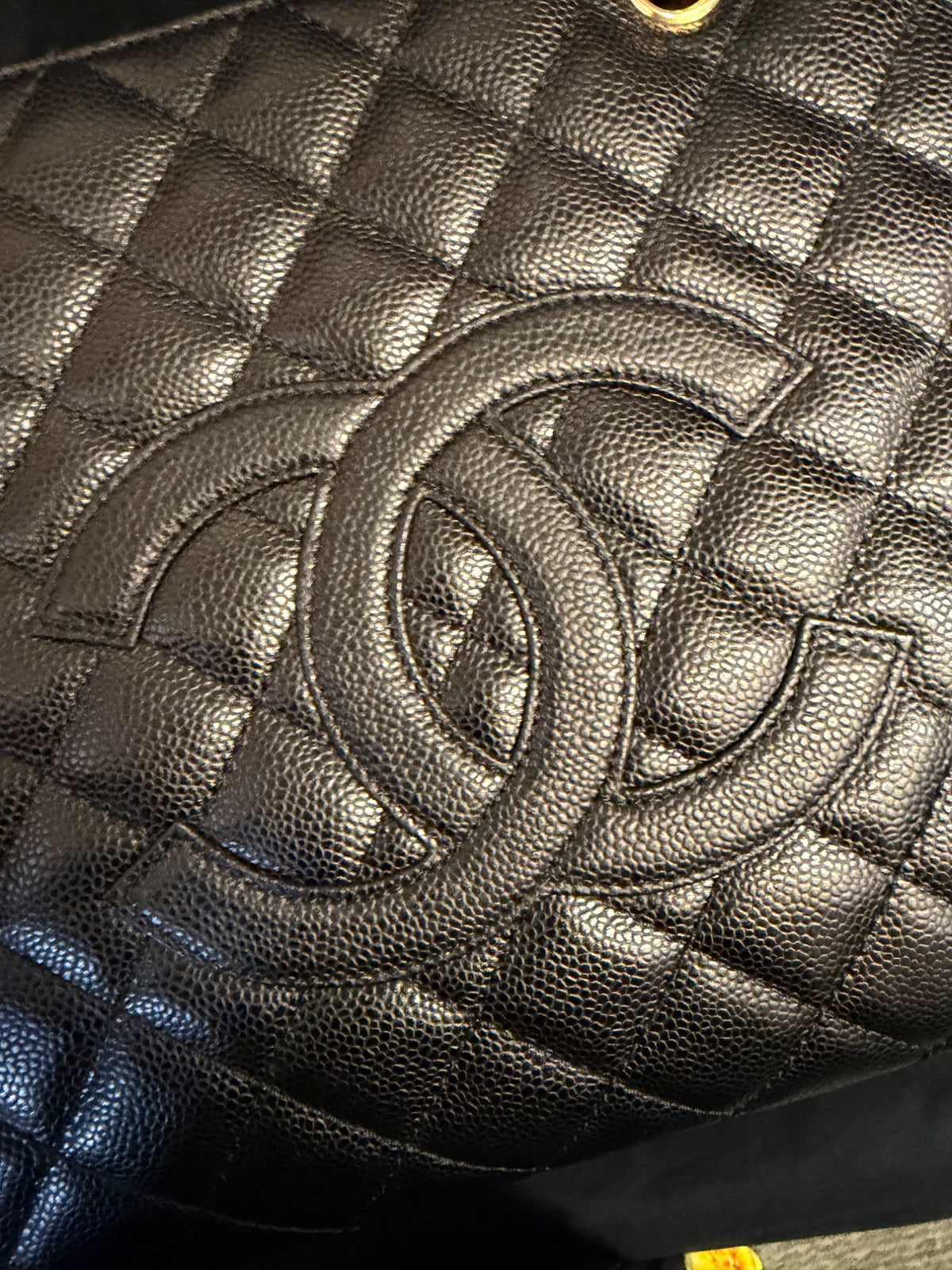 Chanel Grand Shopping Tote Black Caviar Leather Gold-Tone Hardware GST (view 11)