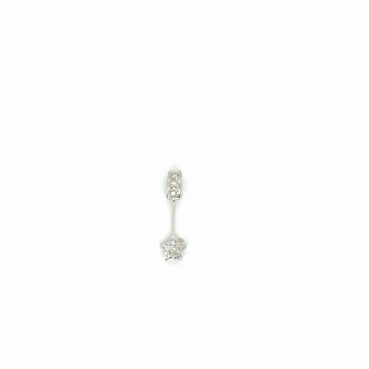 14K White Gold Diamond Star Drop Pendant, 0.04 Ctw Natural Diamond (view 2)