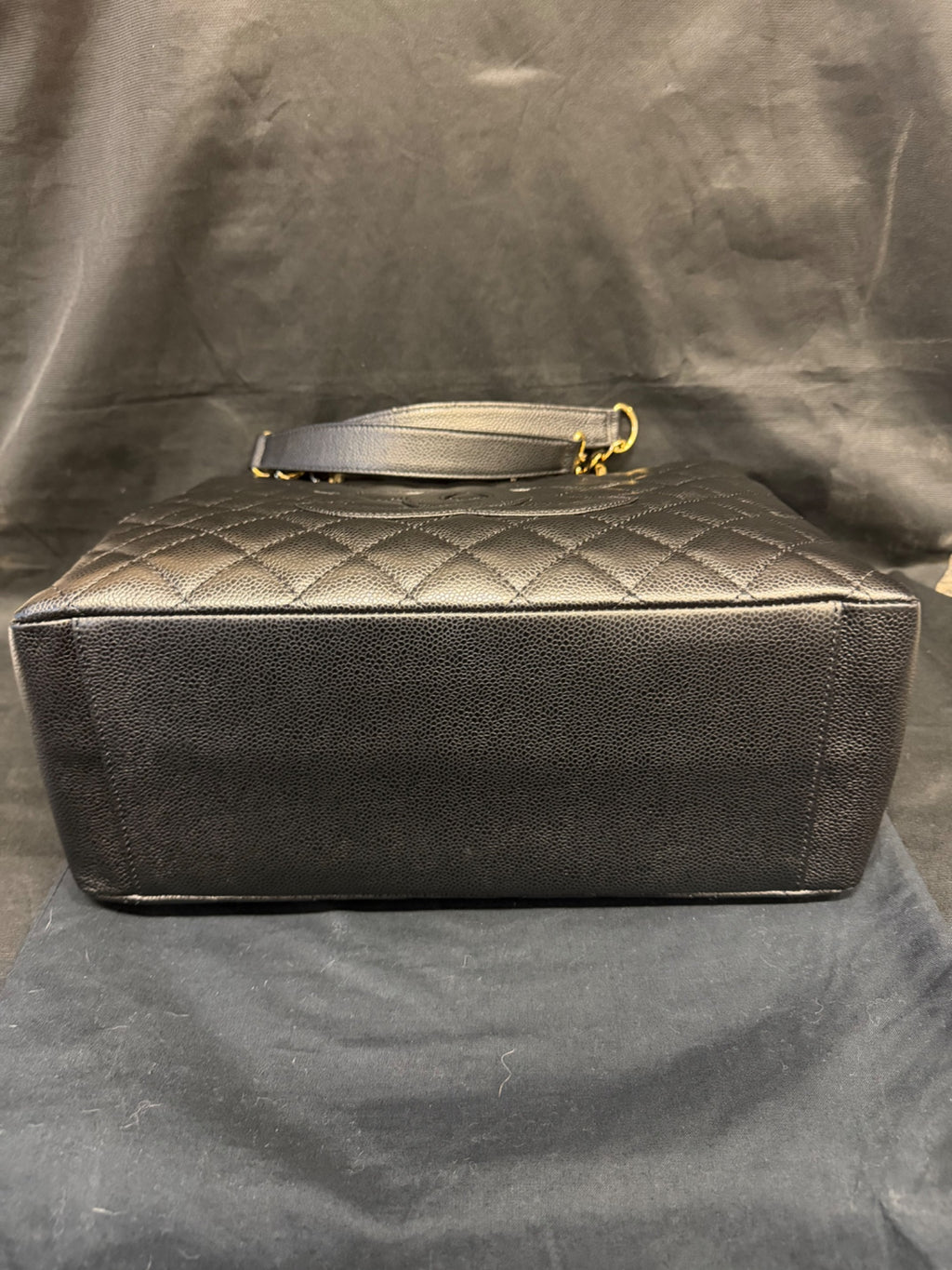 Chanel Grand Shopping Tote Black Caviar Leather Gold-Tone Hardware GST (view 6)