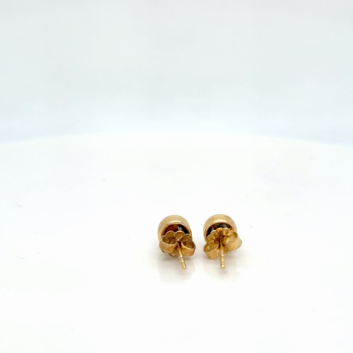 Diamond Bezel Stud Earrings 14k Yellow Gold 0.20 ctw Round Natural (view 2)