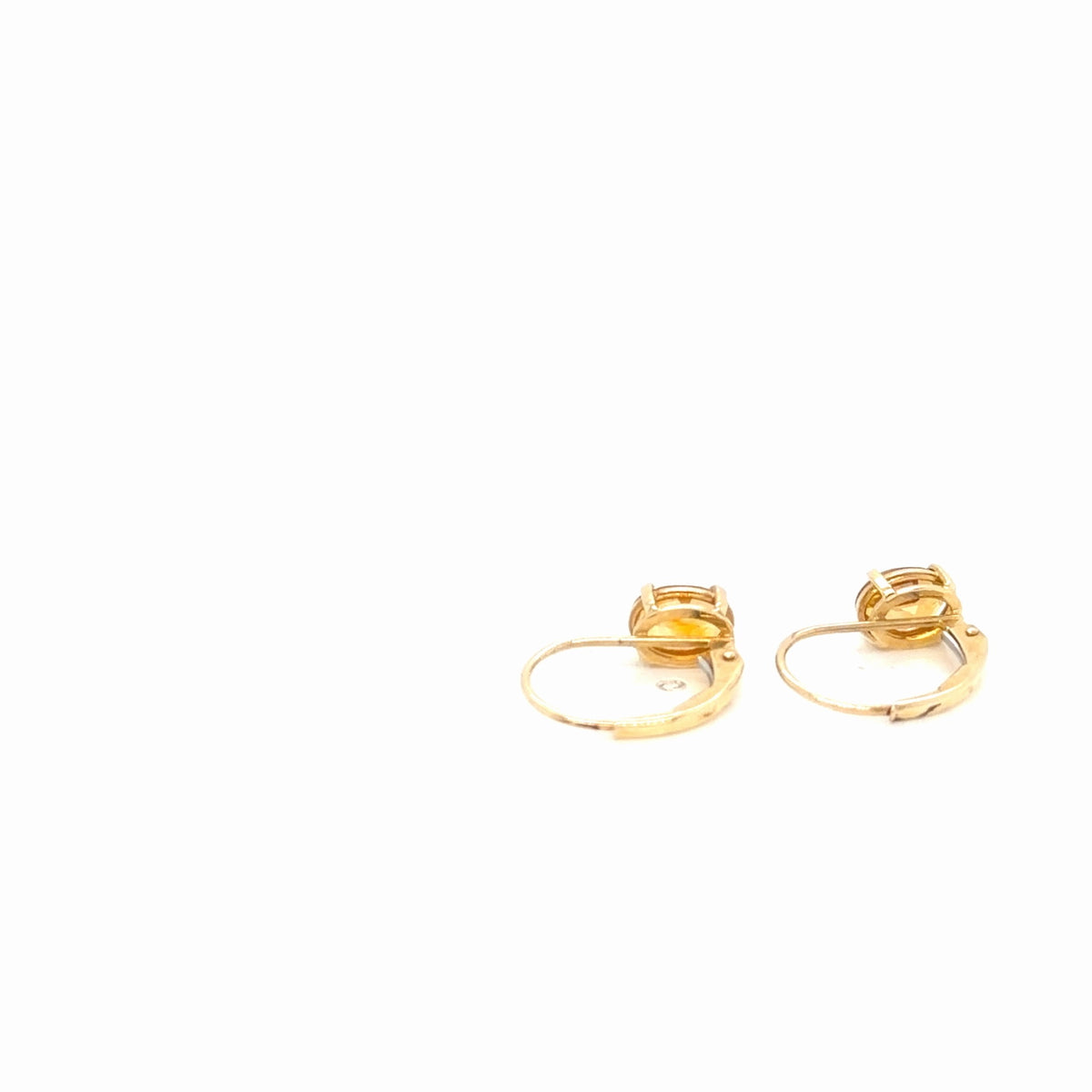 Yellow Gold Oval Citrine Leverback Drop Earrings 1.44g (view 4)