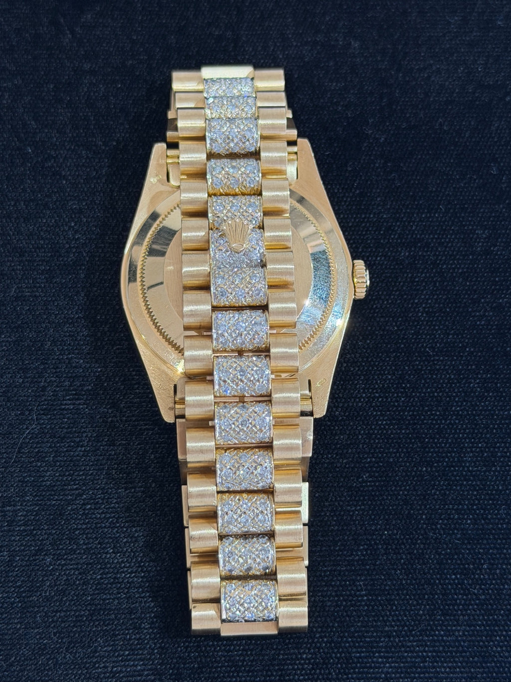 Rolex Day-Date 18238 18K Yellow Gold Custom Diamond Dial & Bezel 36mm (view 6)