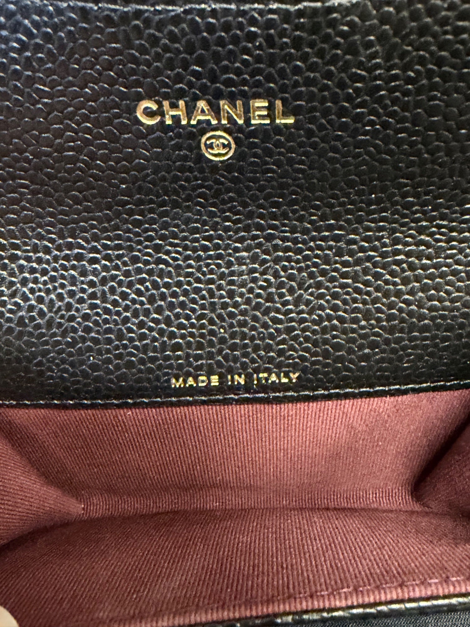 Chanel Classic Flap Card Holder Wallet Black Caviar Gold Hardware