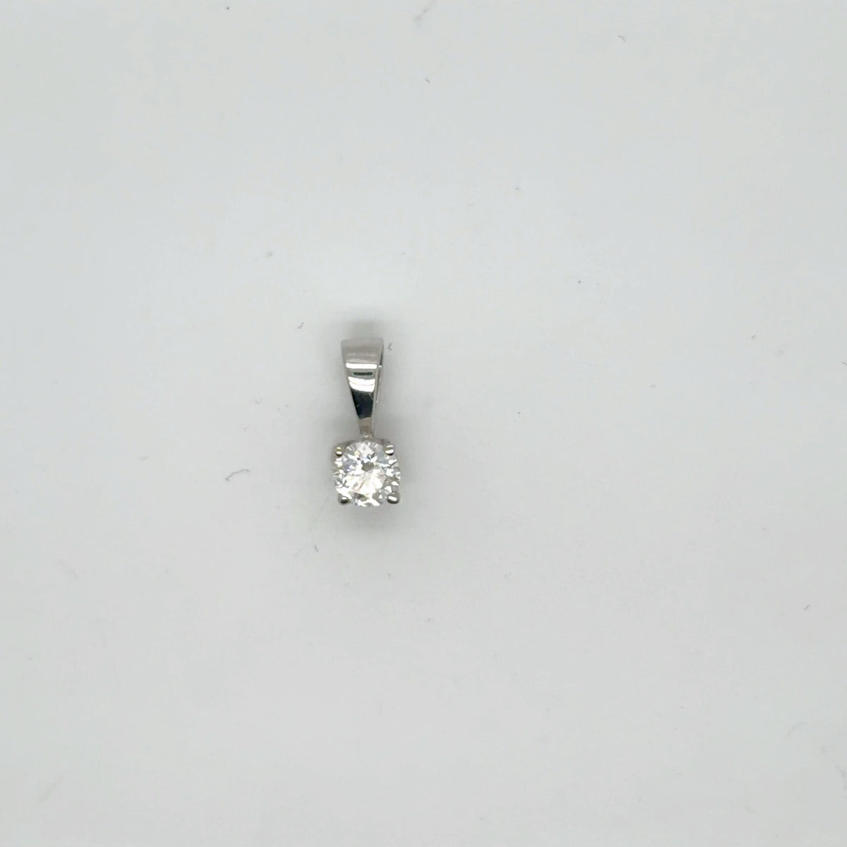 Diamond Solitaire Pendant 14K White Gold 0.25 Ct Round Natural G-H I1