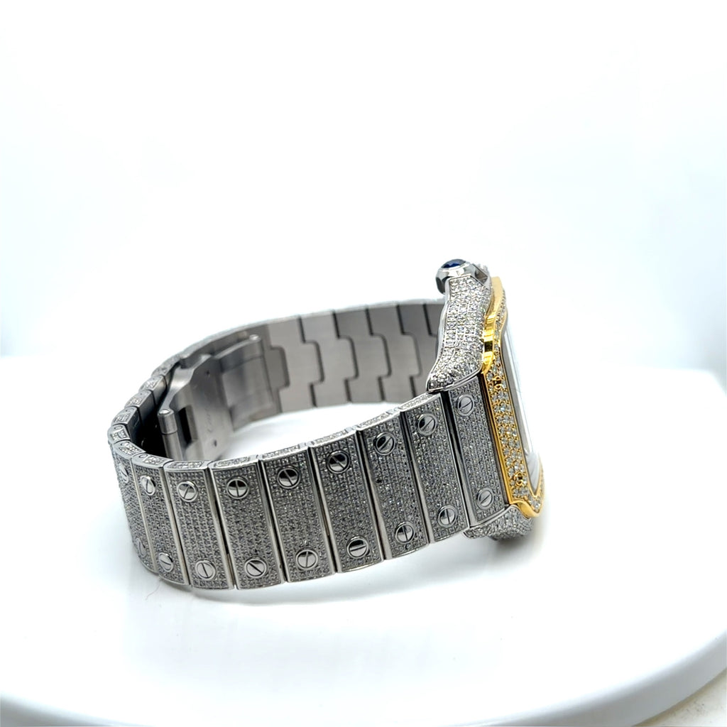 Cartier Santos 40mm Diamond Iced Out Automatic Watch WSSA0018 Box Papers (view 6)