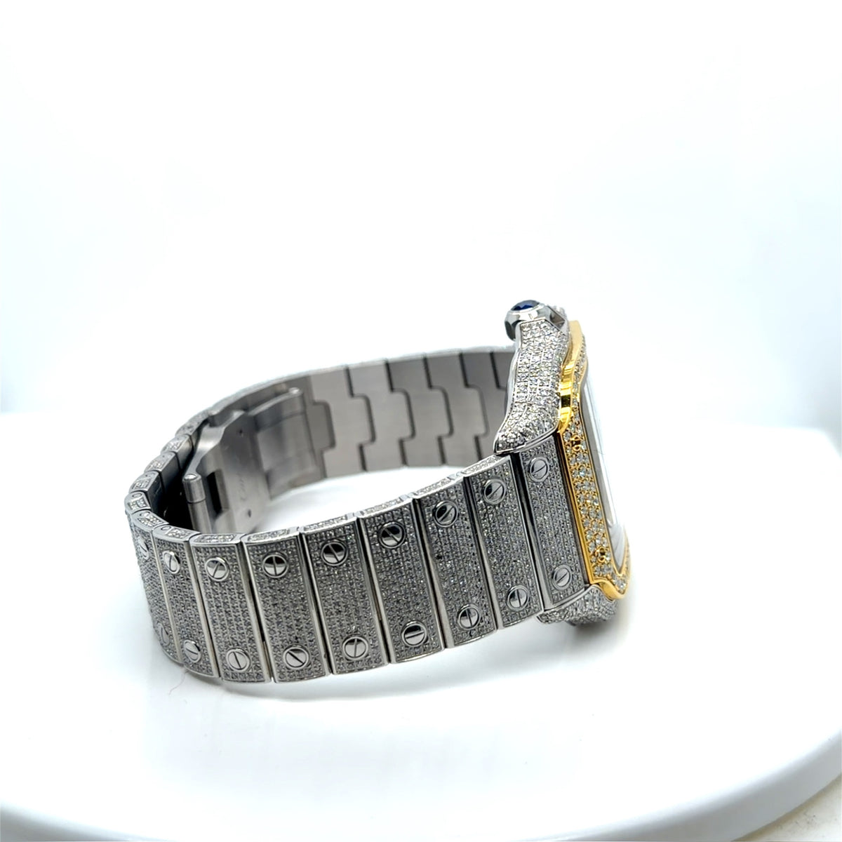 Cartier Santos 40mm Diamond Iced Out Automatic Watch WSSA0018 Box Papers (view 6)