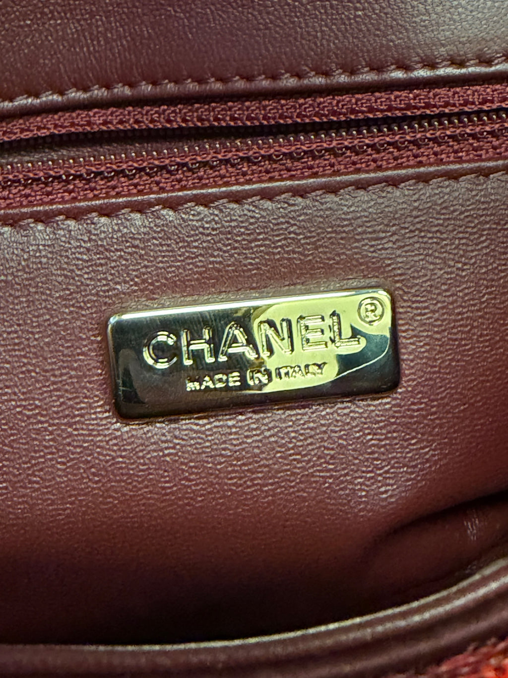 Chanel 23A Sunset Sequin Mini Flap Bag Multicolor Gold-Tone Hardware (view 13)