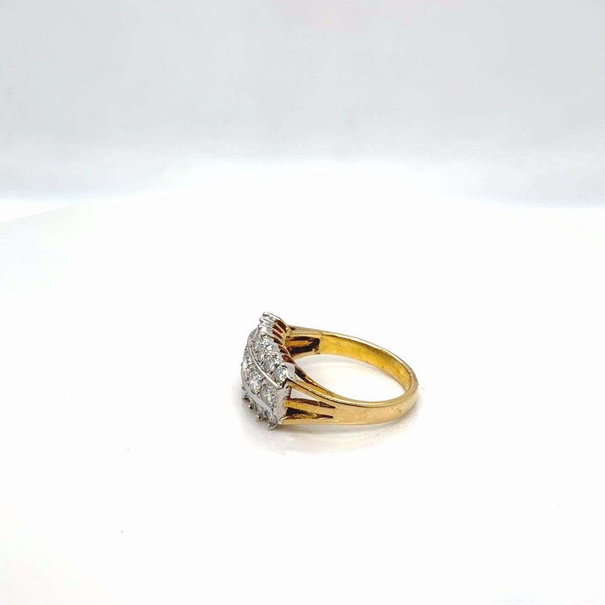 14k Two-Tone Gold Natural Diamond Ring 0.94 ctw G VS Round, Size 5.75 (view 2)