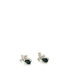 14K White Gold Pear Sapphire Diamond Accent Stud Earrings 1.97g (view 1)