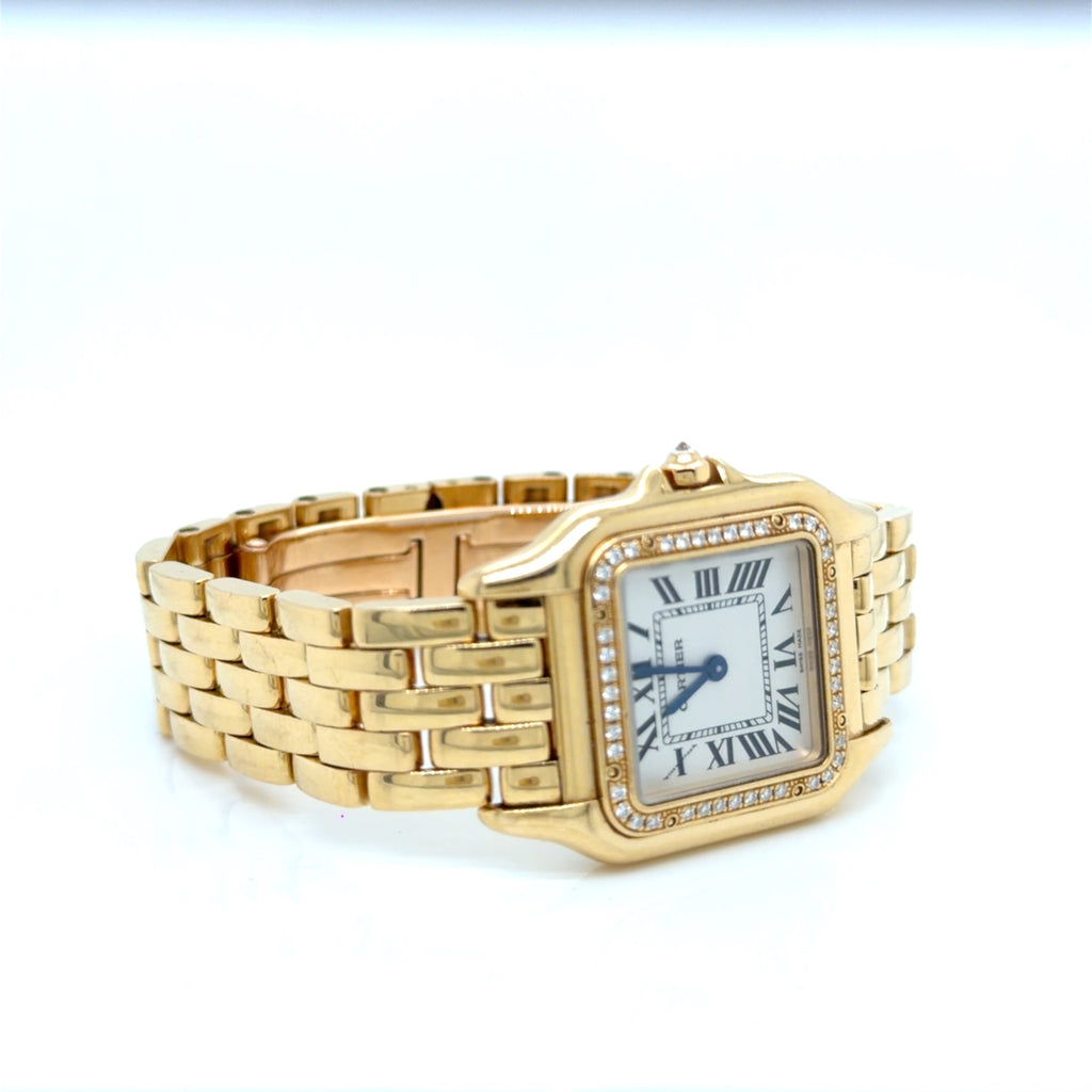 Cartier Panthere 18k Yellow Gold Diamond Bezel Ladies Watch 2021 (view 5)