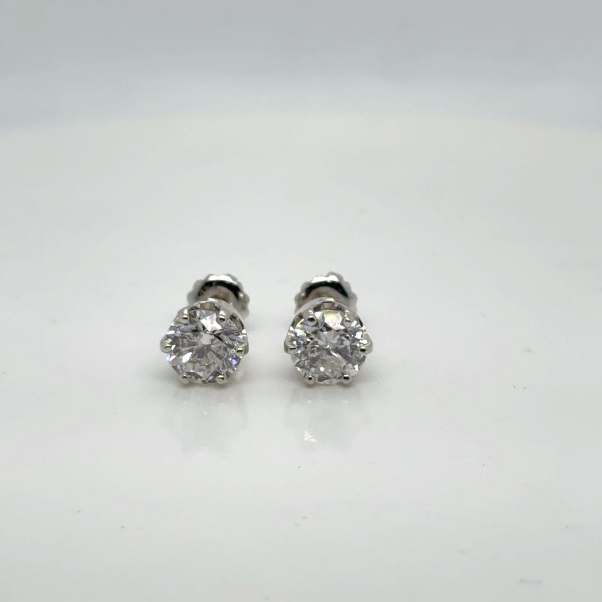 14k White Gold Natural Diamond Stud Earrings 2.44 ctw F I2 IGI GSI Certified (view 10)
