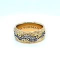 David Yurman Waves Band Ring 18K Yellow Gold Cognac Diamond 1.29ctwa Sz 12 (view 2)