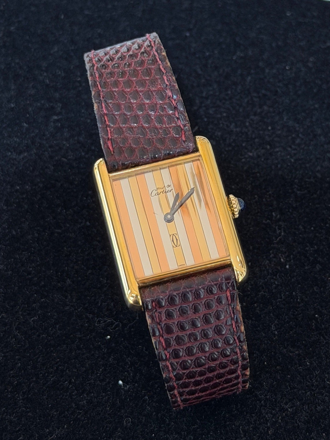 Cartier Must de Cartier Tank Silver Vermeil Trinity Dial Watch SV925 23mm (view 10)