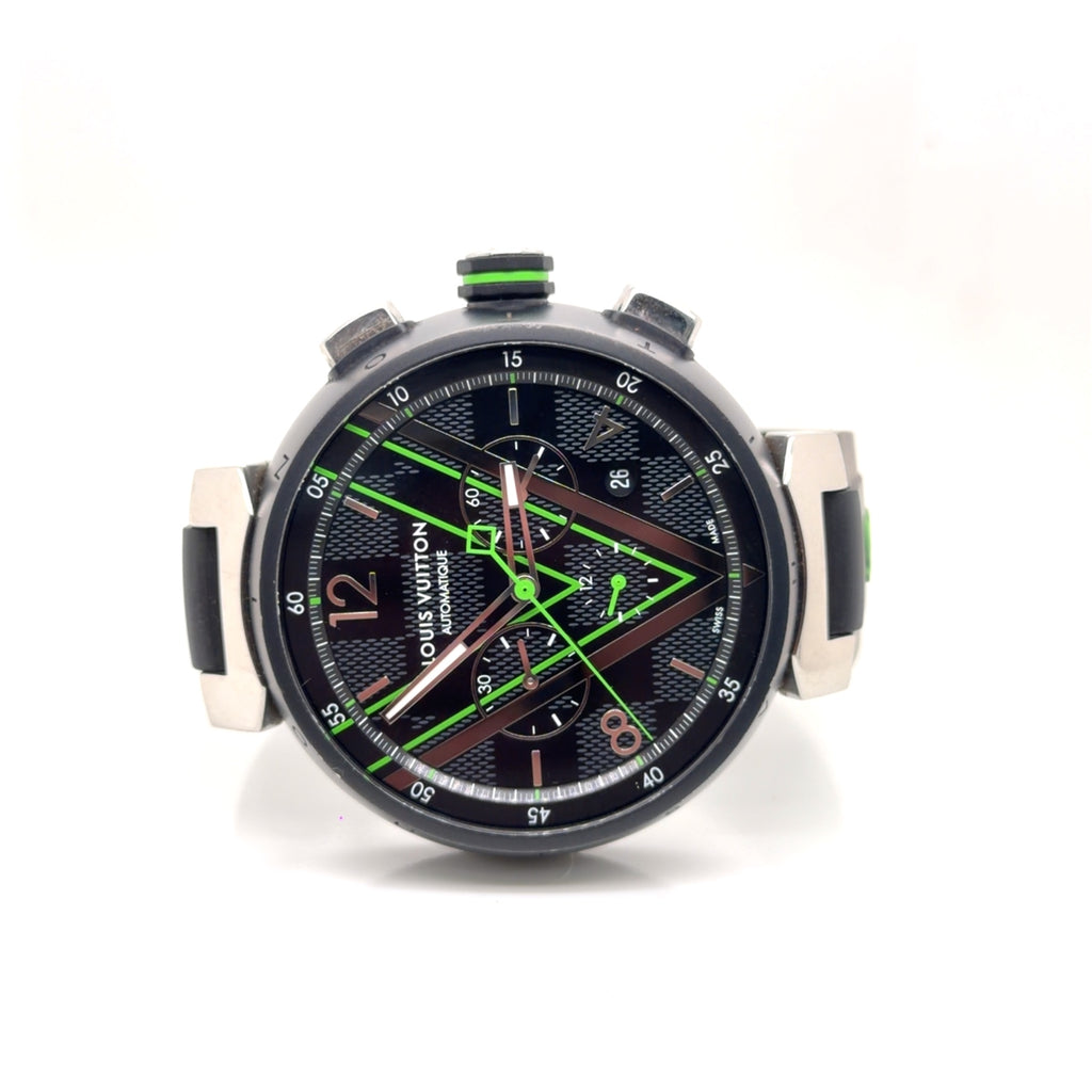 Louis Vuitton Tambour Damier Graphite Race Chronograph Watch QA130 46mm (view 7)