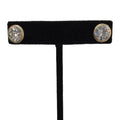 14K Yellow Gold Round CZ Bezel-Set Stud Earrings, 3.08g